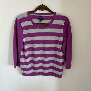 Tommy Hilfiger Women’s Merino Wool Sweater Sz XL 3/4 Sleeves EUC